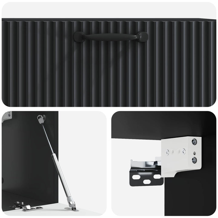 Væghængt TV-skab Sort 78,5 x 31 x 30 cm Konstrueret træ