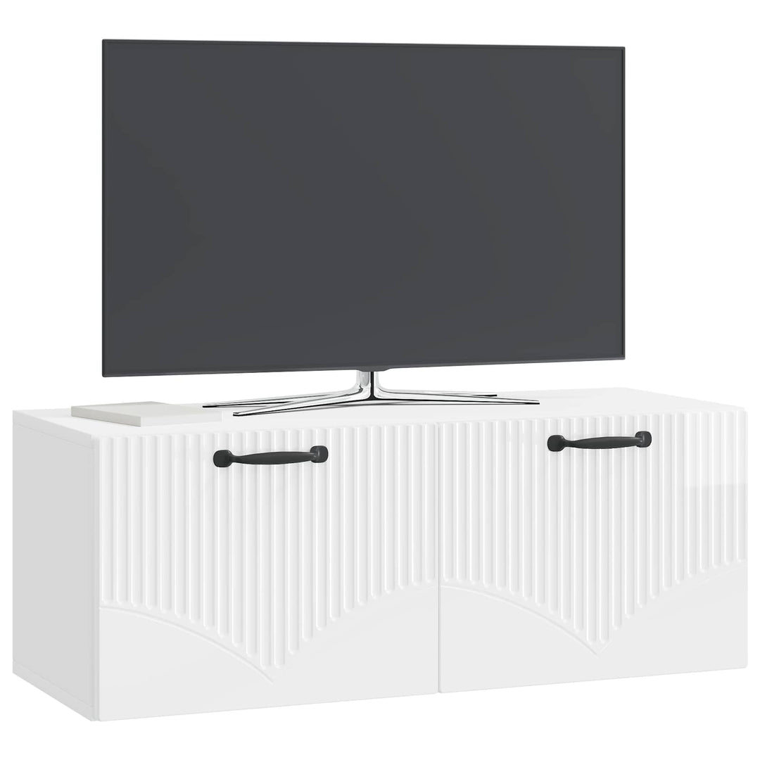 Væghængt TV-skab Vægmonteret Hvid højglans 78,5 x 31 x 30 cm