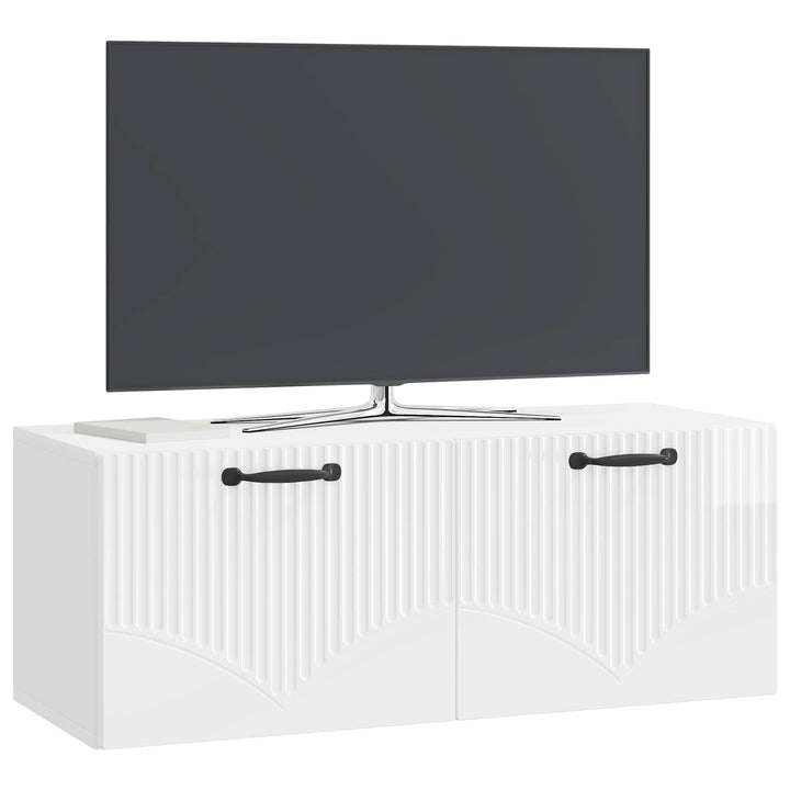Væghængt TV-skab Vægmonteret Hvid højglans 78,5 x 31 x 30 cm