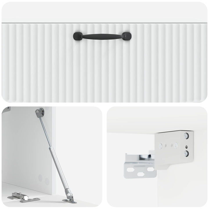 Væghængt TV-skab Hvid 98 x 31 x 30 cm Konstrueret træ