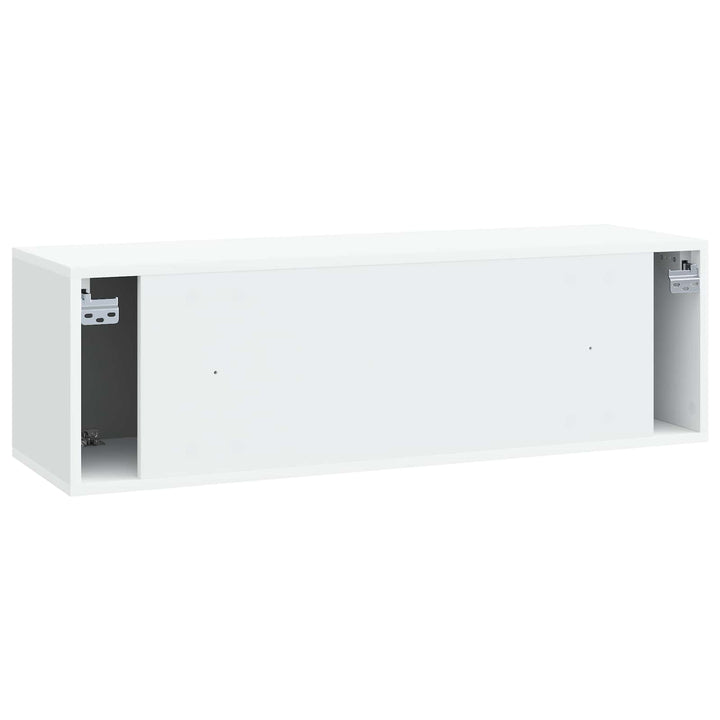 Væghængt TV-skab Hvid 98 x 31 x 30 cm Konstrueret træ