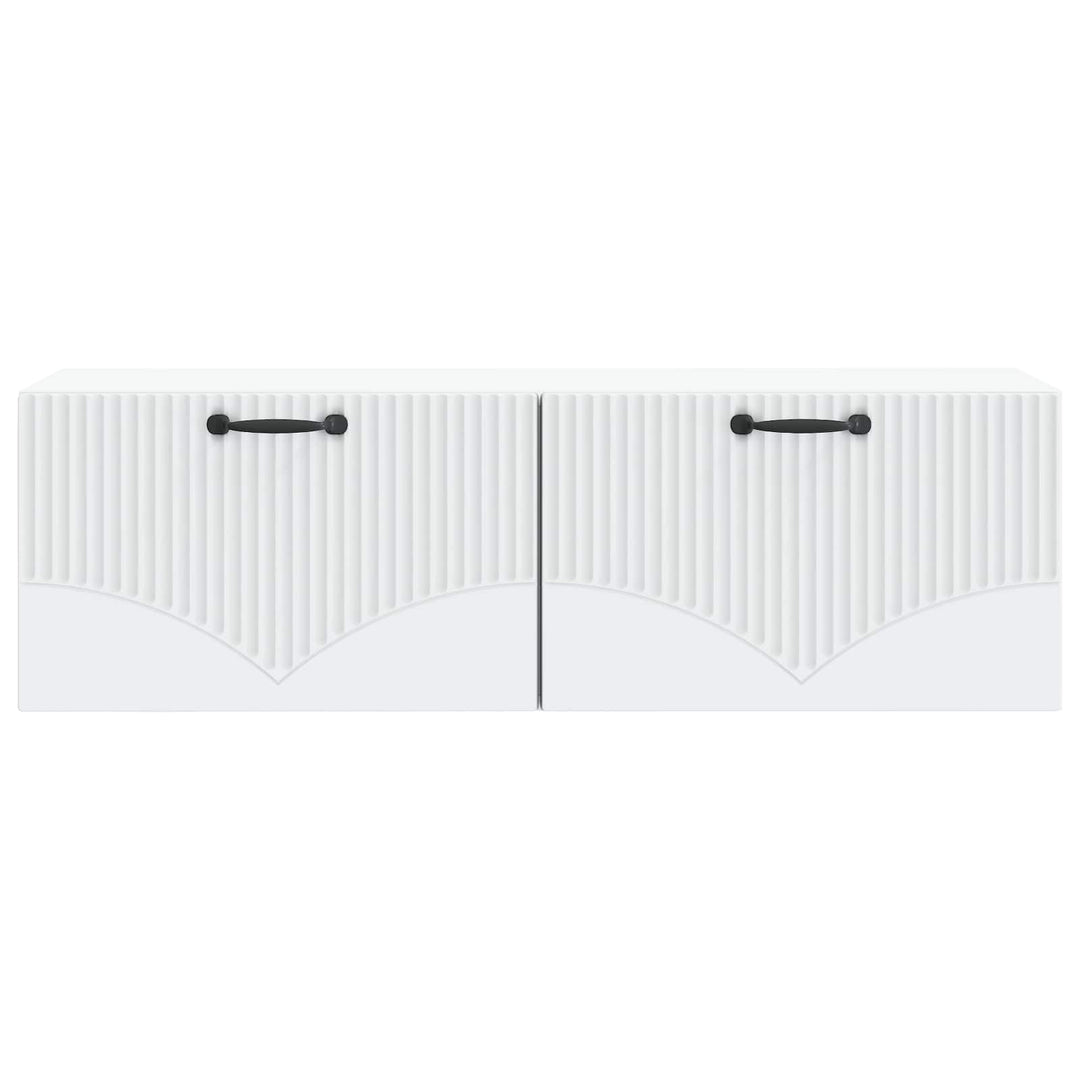 Væghængt TV-skab Hvid 98 x 31 x 30 cm Konstrueret træ
