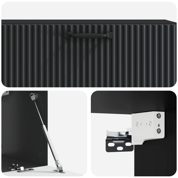 Væghængt TV-skab Sort 98 x 31 x 30 cm Konstrueret træ