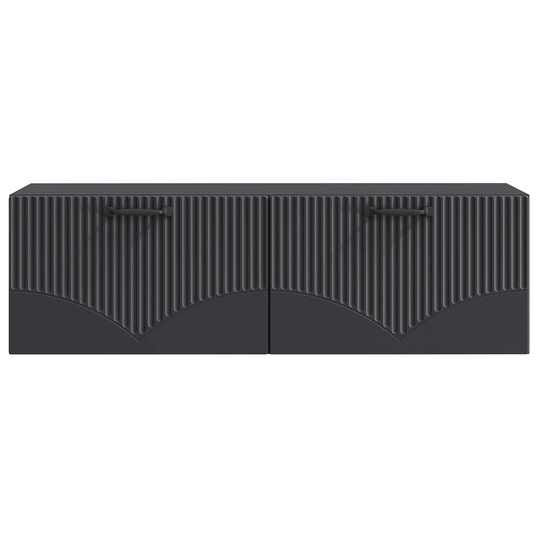 Væghængt TV-skab Sort 98 x 31 x 30 cm Konstrueret træ