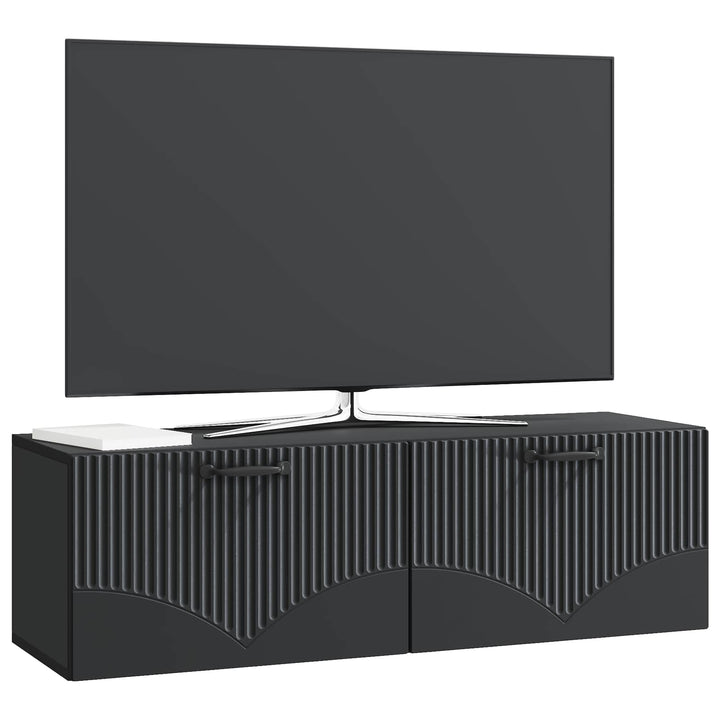 Væghængt TV-skab Sort 98 x 31 x 30 cm Konstrueret træ