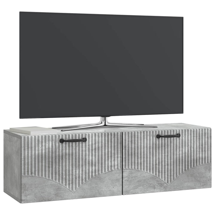 Væghængt TV-skab Betongrå 98 x 31 x 30 cm Konstrueret træ