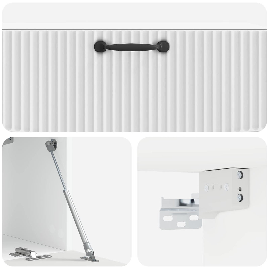 Væghængt TV-skab Hvid højglans 98 x 31 x 30 cm Konstrueret træ