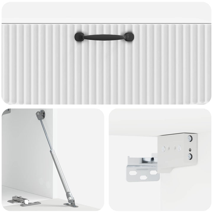 Væghængt TV-skab Hvid højglans 98 x 31 x 30 cm Konstrueret træ