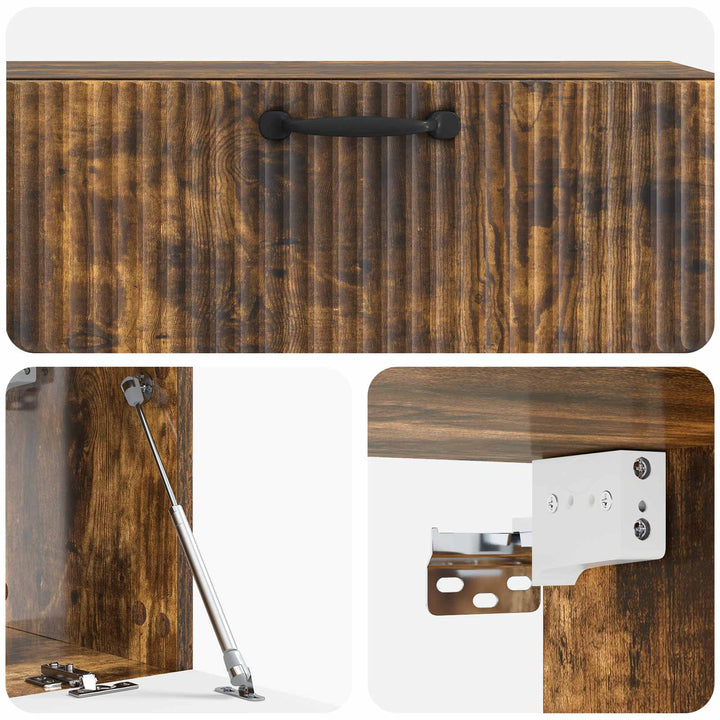 Væghængt TV-skab Røget eg 98 x 31 x 30 cm Konstrueret træ