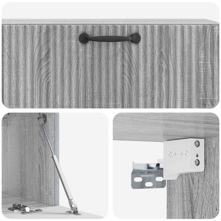Væghængt TV-skab Grå sonoma-eg 98 x 31 x 30 cm Konstrueret træ