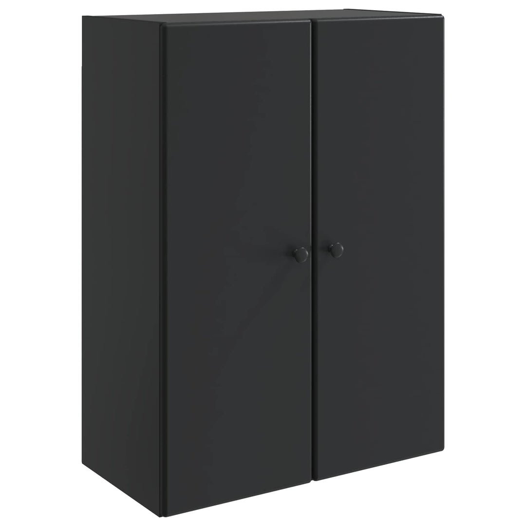 Vægmonteret skab Sort 66 x 34,5 x 90 cm Konstrueret træ