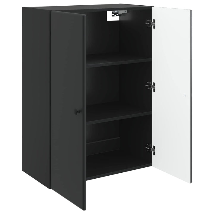 Vægmonteret skab Sort 66 x 34,5 x 90 cm Konstrueret træ