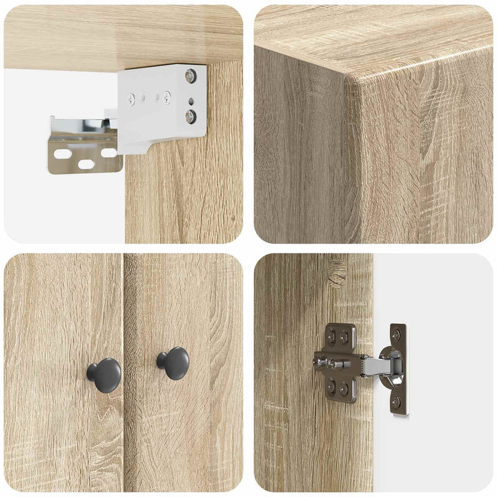 Vægmonteret skab Sonoma-eg 66 x 34,5 x 90 cm Konstrueret træ
