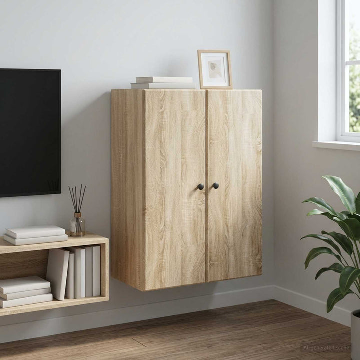 Vægmonteret skab 66 x 34,5 x 90 cm Konstrueret træ Sonoma-eg