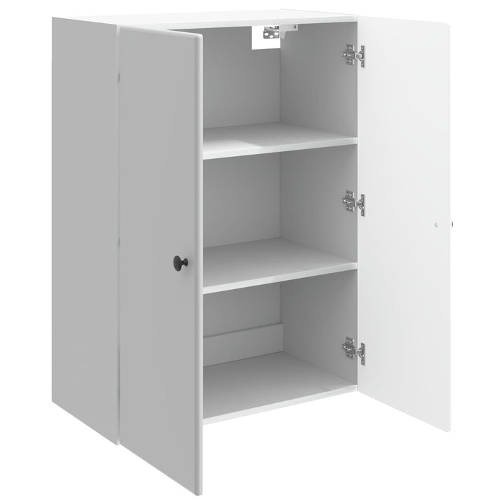 Vægmonteret skab Hvid højglans 66 x 34,5 x 90 cm