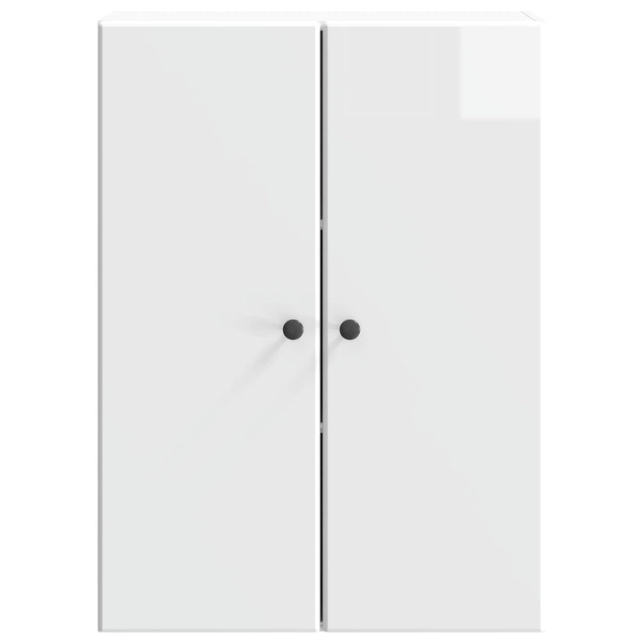 Vægmonteret skab Hvid højglans 66 x 34,5 x 90 cm