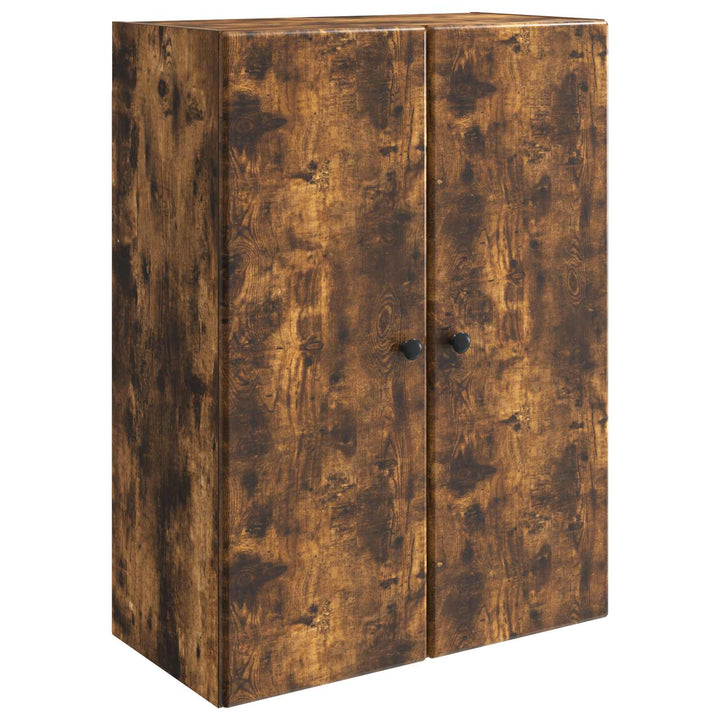 Vægmonteret skab 66 x 34,5 x 90 cm Konstrueret træ Røget eg