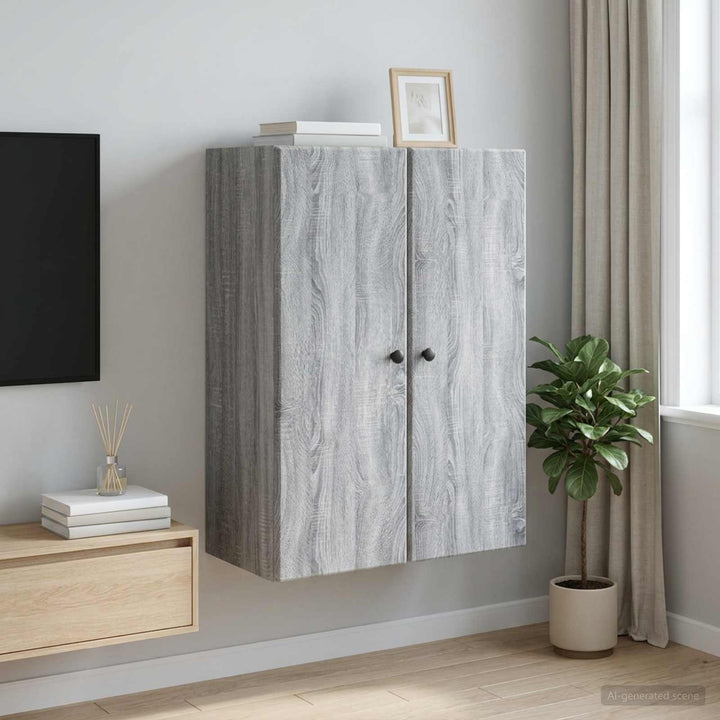 Vægmonteret skab 66 x 34,5 x 90 cm Konstrueret træ Grå Sonoma
