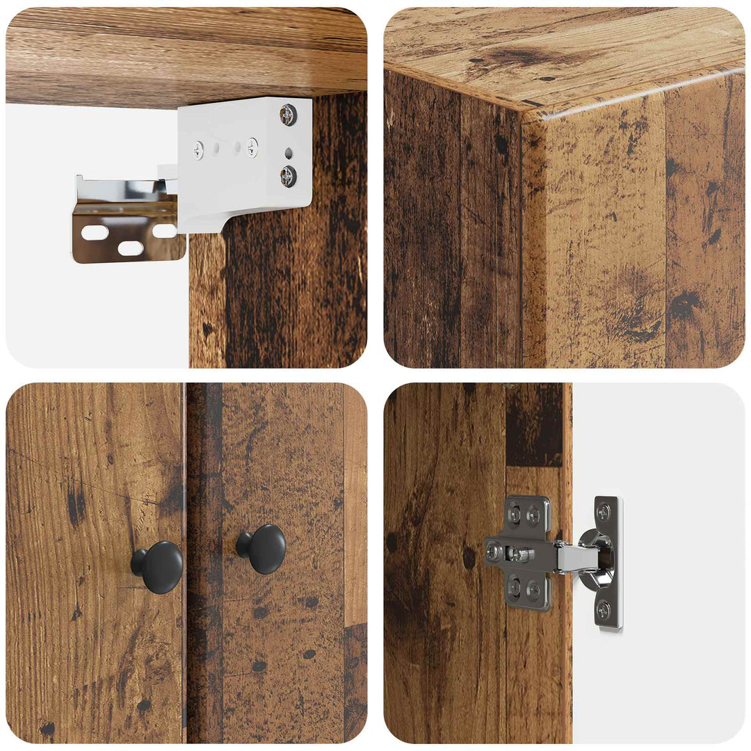 Vægmonteret skab Gammelt træ 66 x 34,5 x 90 cm Konstrueret træ