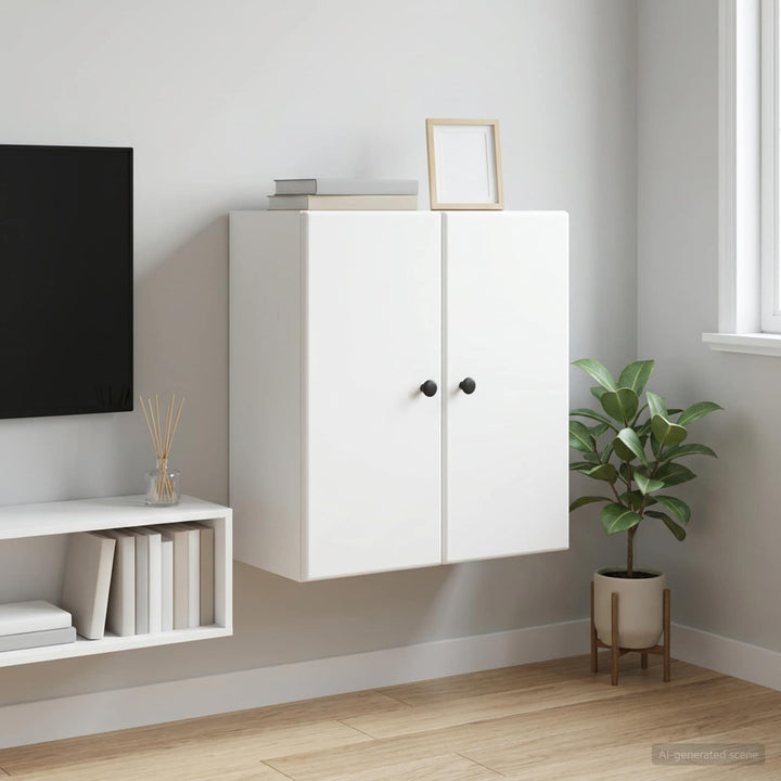 Vægmonteret skab Hvid 59 x 31 x 60 cm Konstrueret træ