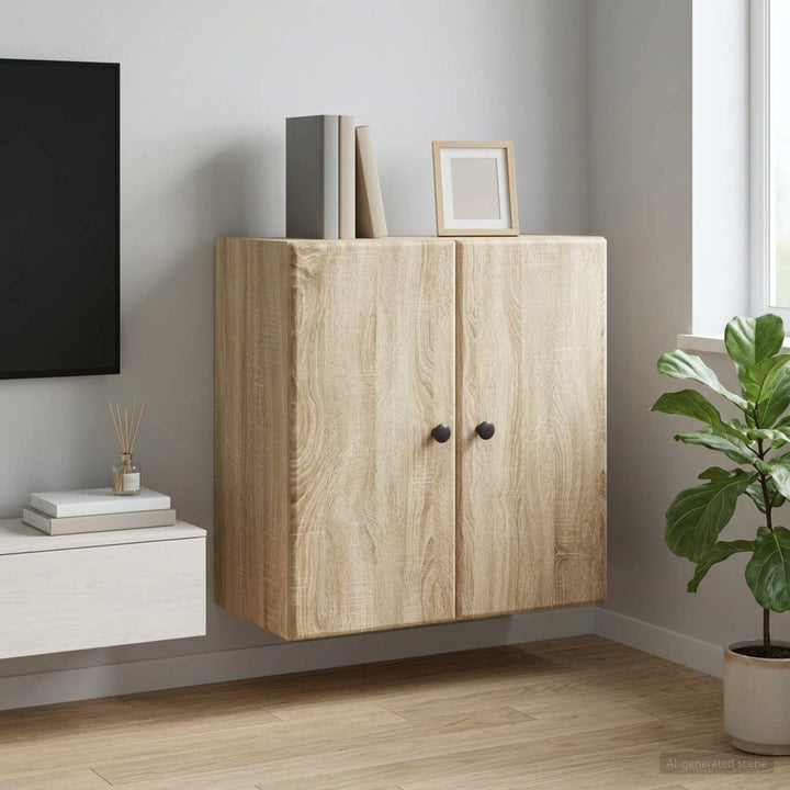 Vægmonteret skab 59 x 31 x 60 cm Konstrueret træ Sonoma-eg