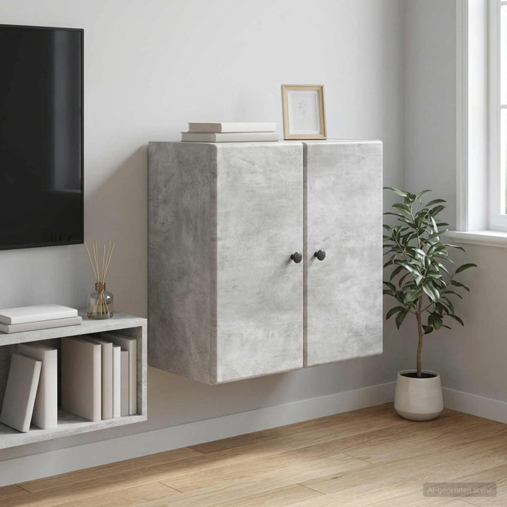 Vægmonteret skab 59 x 31 x 60 cm Konstrueret træ Betongrå