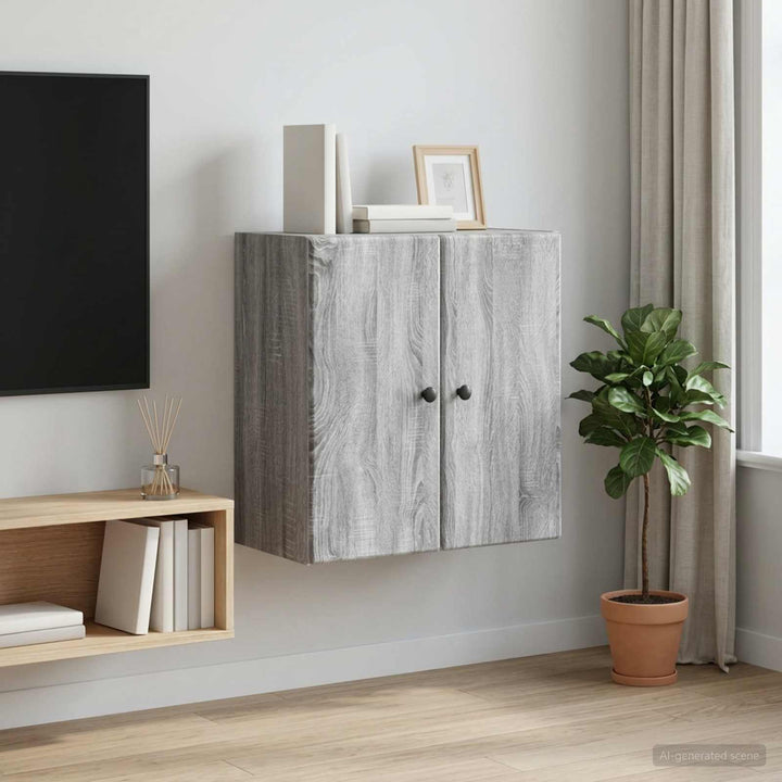 Vægmonteret skab 59 x 31 x 60 cm Konstrueret træ Grå Sonoma