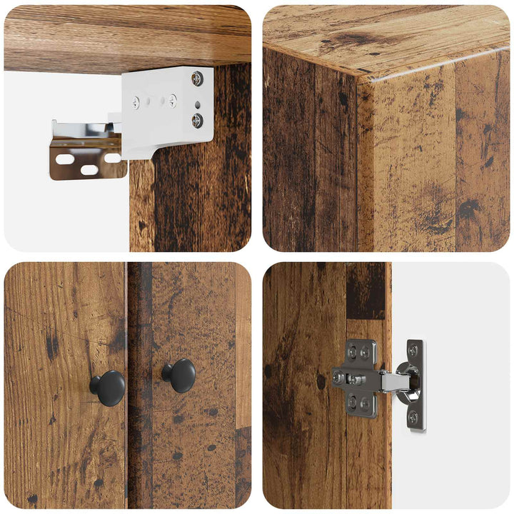 Vægmonteret skab Gammelt træ 59 x 31 x 60 cm Konstrueret træ