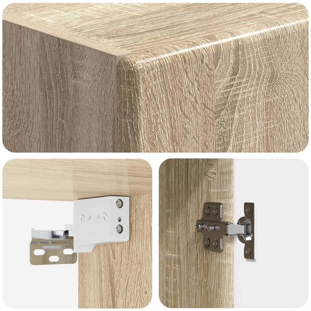 Vægmonteret skab Sonoma-eg 33 x 34,5 x 90 cm Konstrueret træ