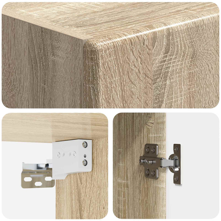 Vægmonteret skab Sonoma-eg 33 x 34,5 x 90 cm Konstrueret træ