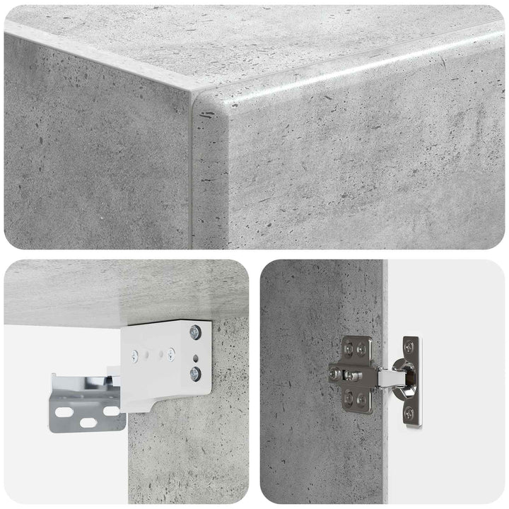 Vægmonteret skab Betongrå 33 x 34,5 x 90 cm Konstrueret træ