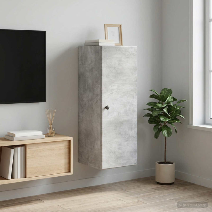 Vægmonteret skab 33 x 34,5 x 90 cm Konstrueret træ Betongrå