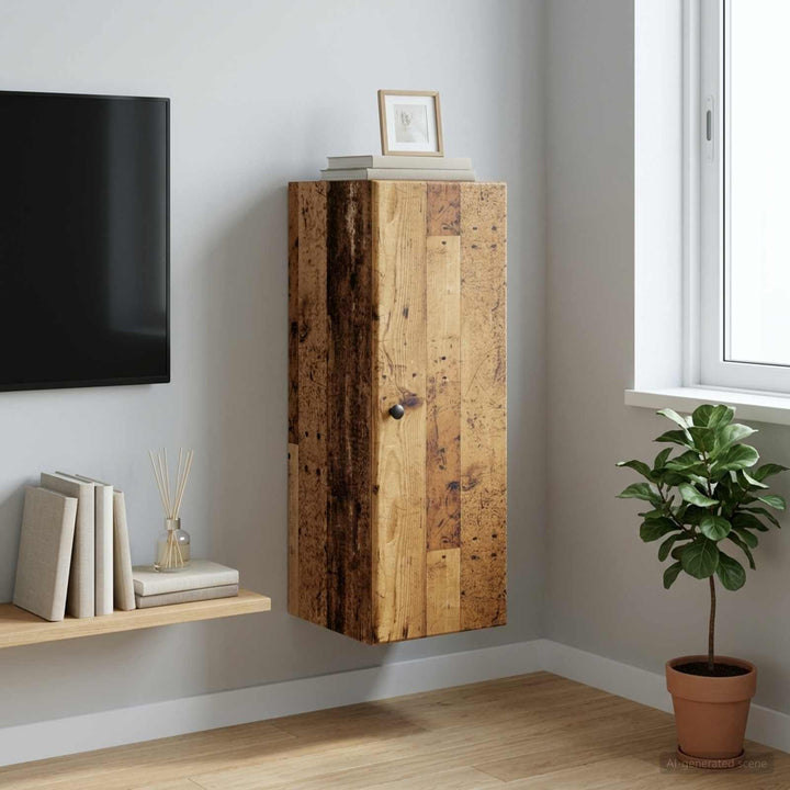 Vægmonteret skab 33 x 34,5 x 90 cm Konstrueret træ Gammelt træ