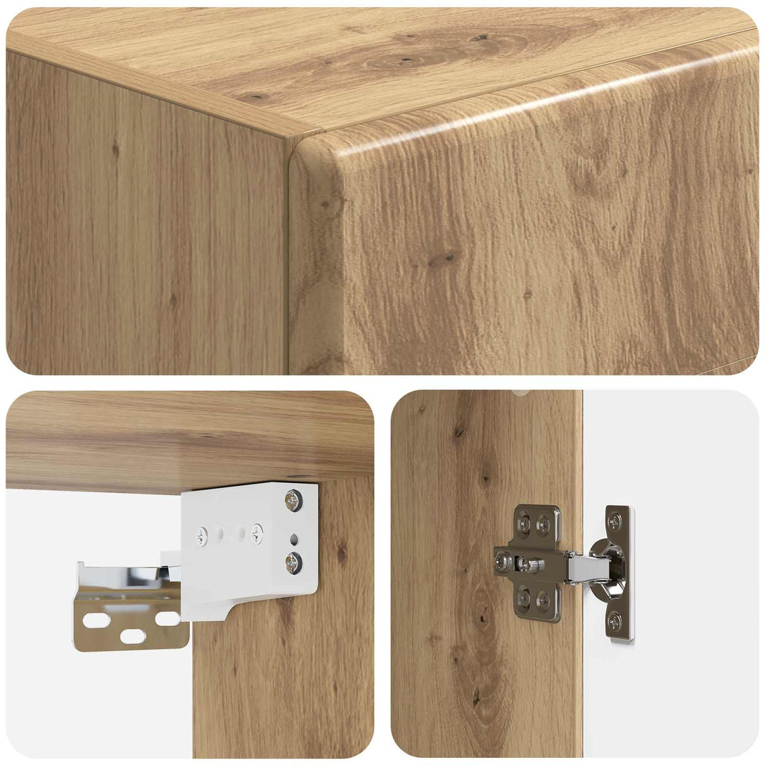 Vægmonteret skab Artisan-eg 33 x 34,5 x 90 cm Konstrueret træ