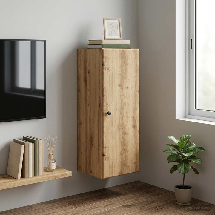 Vægmonteret skab 33 x 34,5 x 90 cm Konstrueret træ Artisan-eg