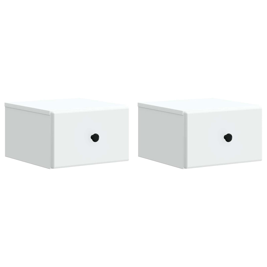 Væghængt Natbord 2 pcs Hvid 34,5 x 33 x 20 cm Konstrueret træ