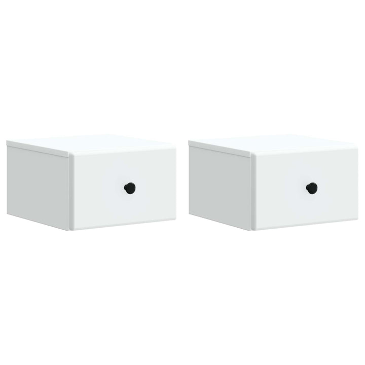 Væghængt Natbord 2 pcs Hvid 34,5 x 33 x 20 cm Konstrueret træ
