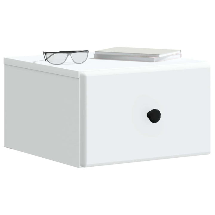 Væghængt Natbord 2 pcs Hvid 34,5 x 33 x 20 cm Konstrueret træ