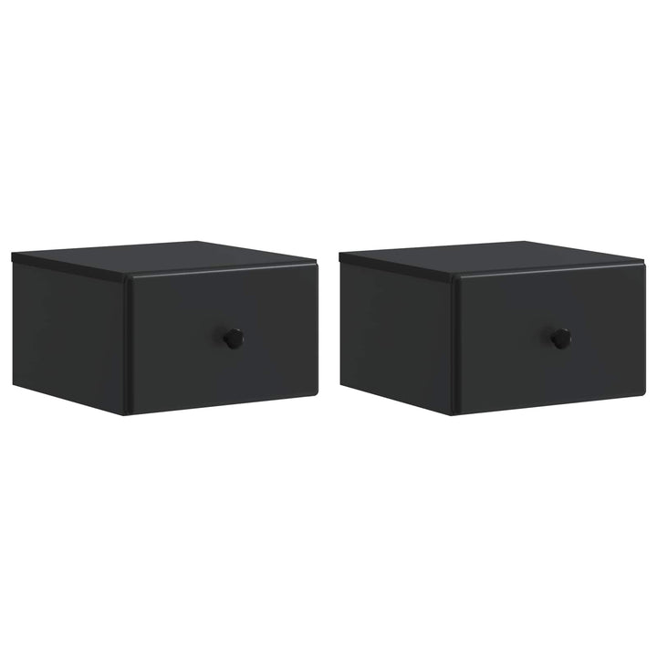 Væghængt Natbord 2 pcs Sort 34,5 x 33 x 20 cm Konstrueret træ