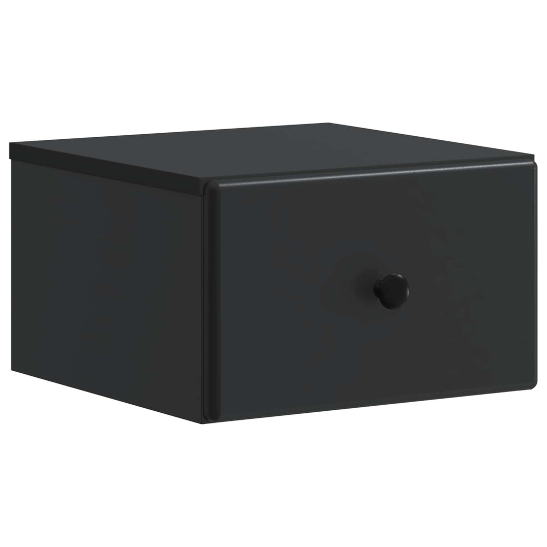 Væghængt Natbord 2 pcs Sort 34,5 x 33 x 20 cm Konstrueret træ