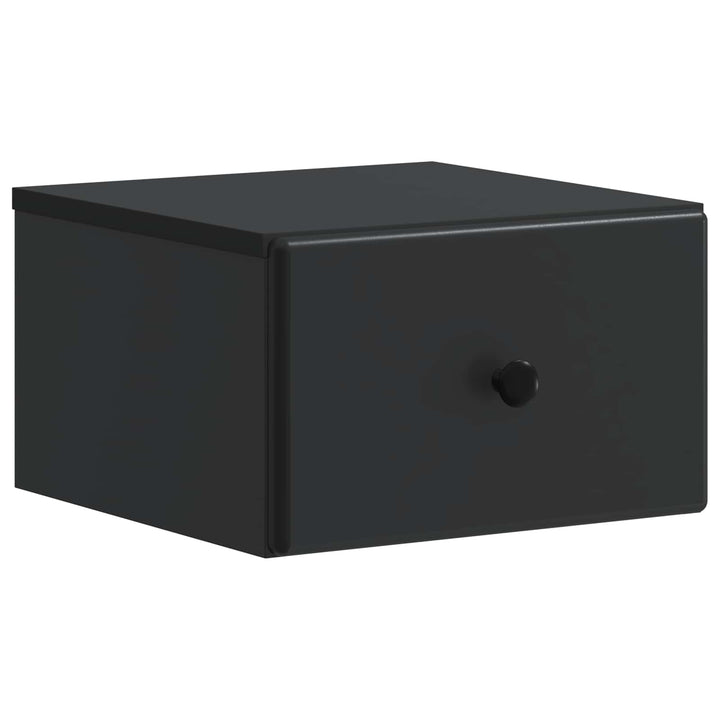 Væghængt Natbord 2 pcs Sort 34,5 x 33 x 20 cm Konstrueret træ
