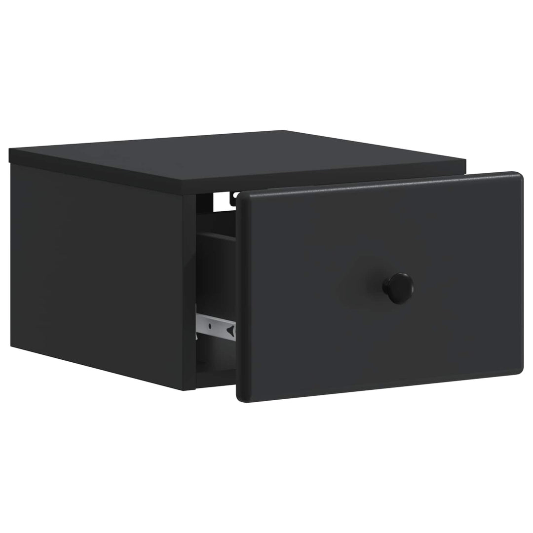 Væghængt Natbord 2 pcs Sort 34,5 x 33 x 20 cm Konstrueret træ