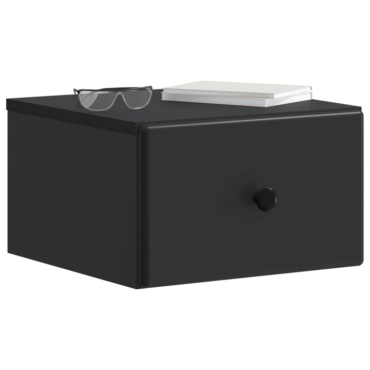 Væghængt Natbord 2 pcs Sort 34,5 x 33 x 20 cm Konstrueret træ