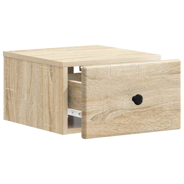 Væghængt Natbord med skuffe 2 pcs Sonoma-eg 34,5 x 33 x 20 cm