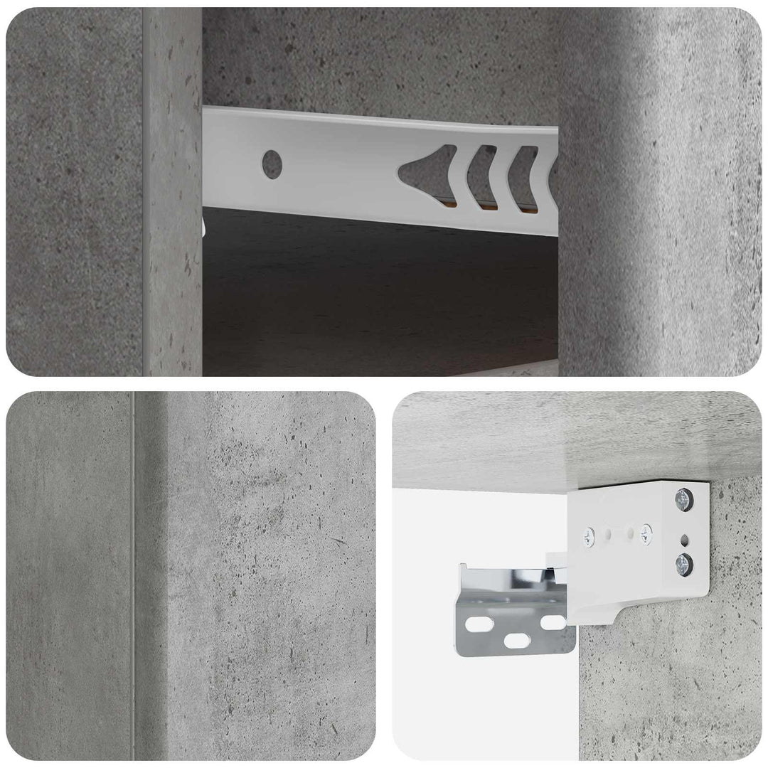 Væghængt Natbord med skuffe 2 pcs Betongrå 34,5 x 33 x 20 cm