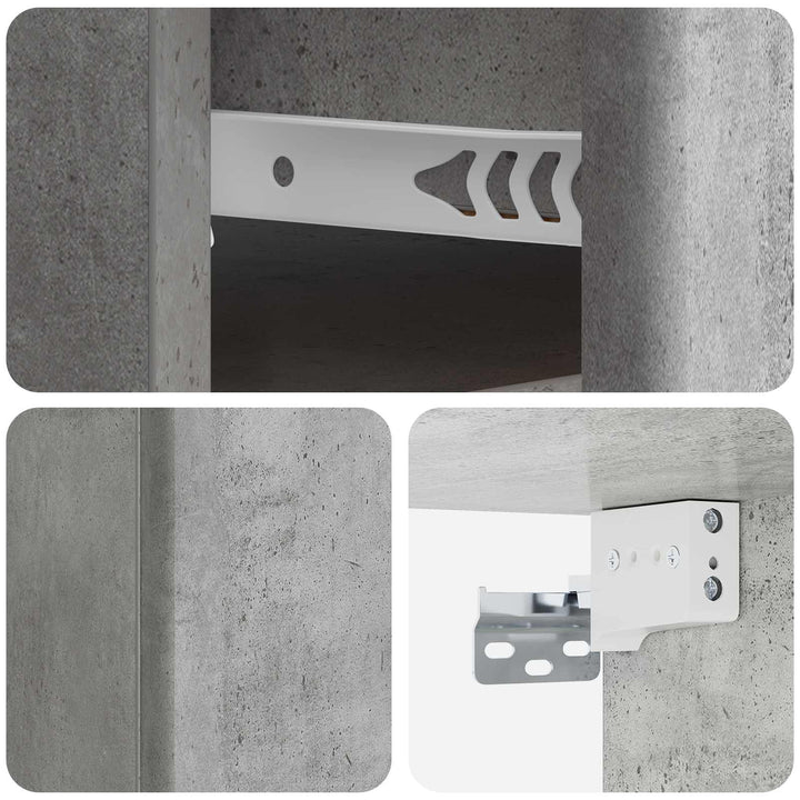 Væghængt Natbord med skuffe 2 pcs Betongrå 34,5 x 33 x 20 cm