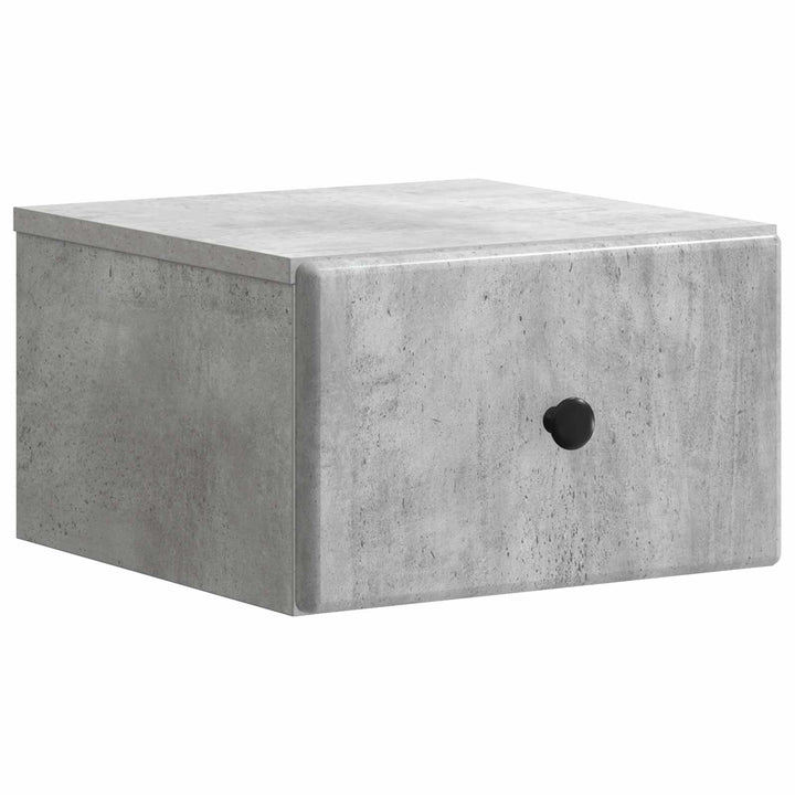 Væghængt Natbord med skuffe 2 pcs Betongrå 34,5 x 33 x 20 cm