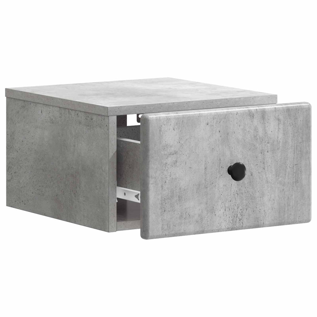 Væghængt Natbord med skuffe 2 pcs Betongrå 34,5 x 33 x 20 cm