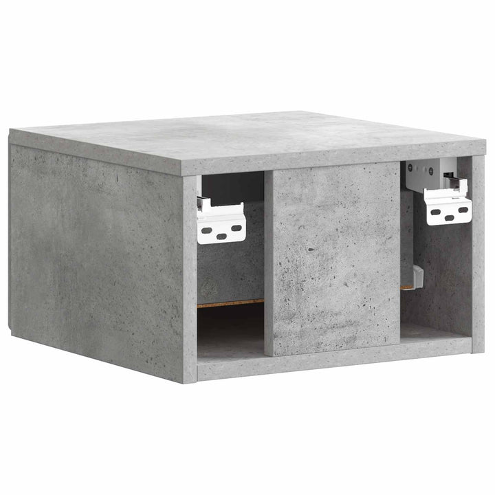 Væghængt Natbord med skuffe 2 pcs Betongrå 34,5 x 33 x 20 cm
