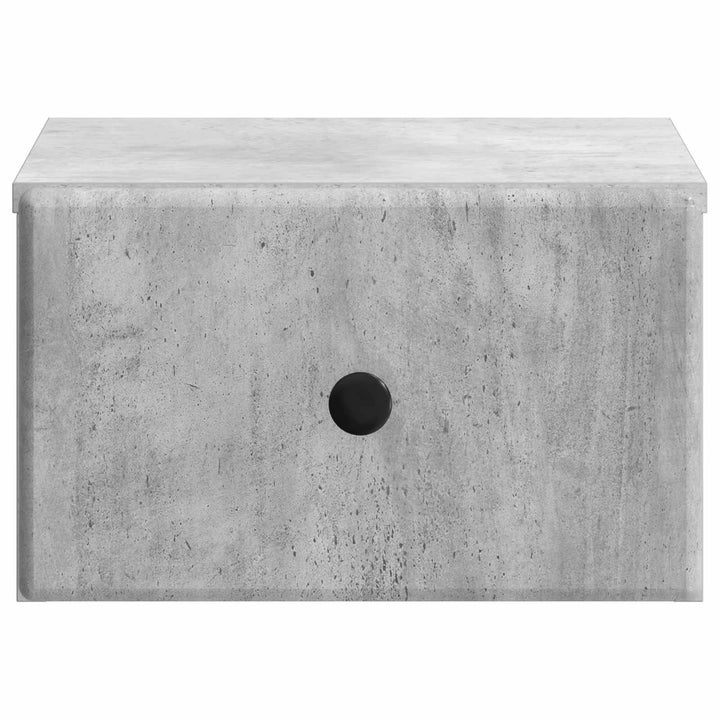 Væghængt Natbord med skuffe 2 pcs Betongrå 34,5 x 33 x 20 cm